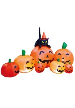 Inflatable 7 Foot Pumpkin Patch With Cat Decoration -Halloween Decoration Store inflatable 7ft pumpkin patch with cat alt 1
