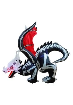 8' Jumbo Inflatable Crouching Skeleton Dragon Decoration