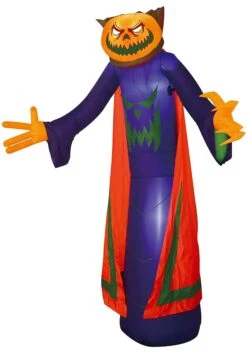 8FT Inflatable Pumpkin Wizard Decoration -Halloween Decoration Store inflatable 8ft pumpkin wizard alt 1