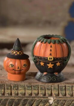 Pete Spooks Johanna Parker Decorative Pumpkin Jar -Halloween Decoration Store johanna parker pumpkin pete spooks jar alt 2
