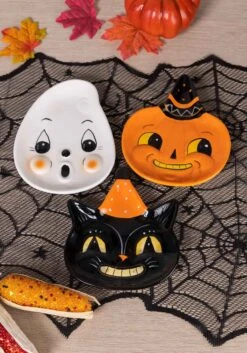 Johanna Parker Set Of 3 Decorative Halloween Face Plates