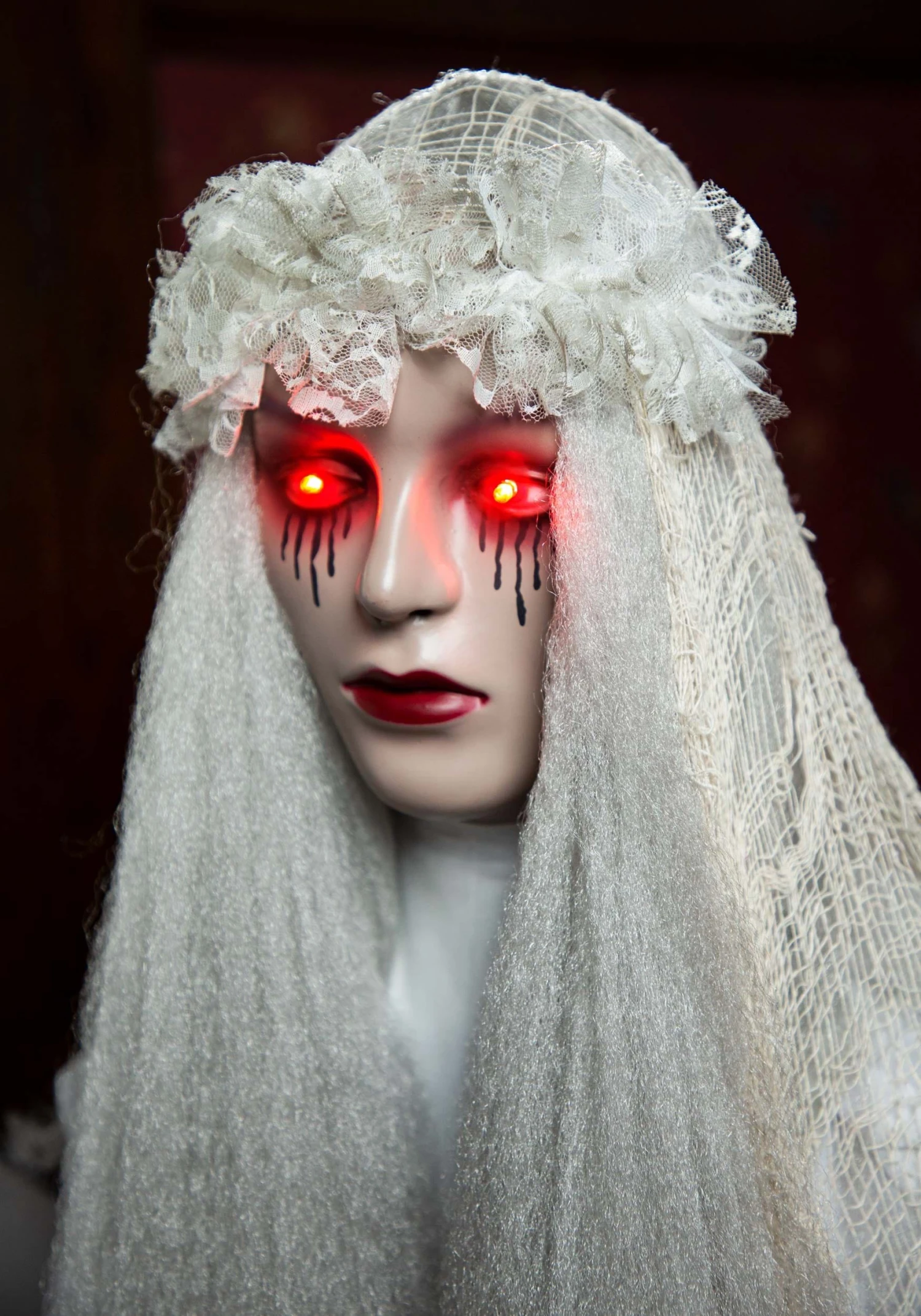 Life-Size Venetian Victoria Standing Ghost Girl Halloween Decoration 3 Life-Size Venetian Victoria Standing Ghost Girl Halloween Decoration - Image 3