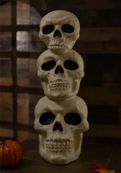 27.5 Inch Light Up Skull Totem Decoration