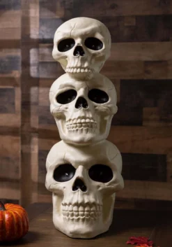 27.5 Inch Light Up Skull Totem Decoration -Halloween Decoration Store light up 275 inch skull totem decoration alt 2