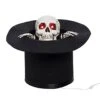 Animated Light Up Skull With Top Hat Décor