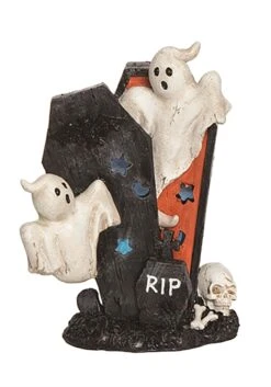 Ghost In Coffin Light Up Decorative Figure