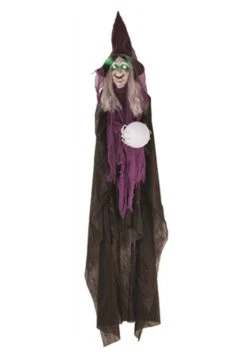 Light Up Animated 73 Inch Hanging Crystal Ball Witch Décor 5 Light Up Animated 73 Inch Hanging Crystal Ball Witch Décor -Halloween Decoration Store light up hanging crystal ball witch decor alt 2