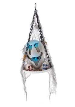 Hanging Light Up Ghost And Skulls On Plate Decoration