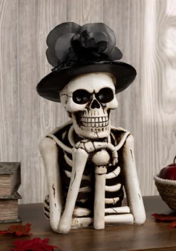 Light Up Skeleton Figure With Top Hat Decoration
