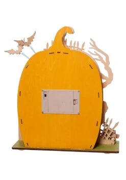Kurt Adler Light Up Wooded Jack 'O Lantern House Table Decoration -Halloween Decoration Store light up wooded jack o lantern house table decor alt 3
