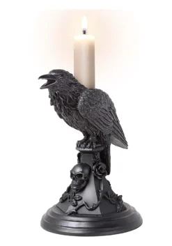 Poe's Raven Candle Stick Holder Halloween Decoration -Halloween Decoration Store poes raven candle stick holder alt 3