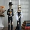 Skeleton Man And Lady Tapered Resin Candlesticks Decoration