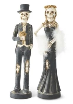 Skeleton Man And Lady Tapered Resin Candlesticks Decoration 5 Skeleton Man And Lady Tapered Resin Candlesticks Decoration -Halloween Decoration Store resin skeleton lady man tapered candlesticks alt 2