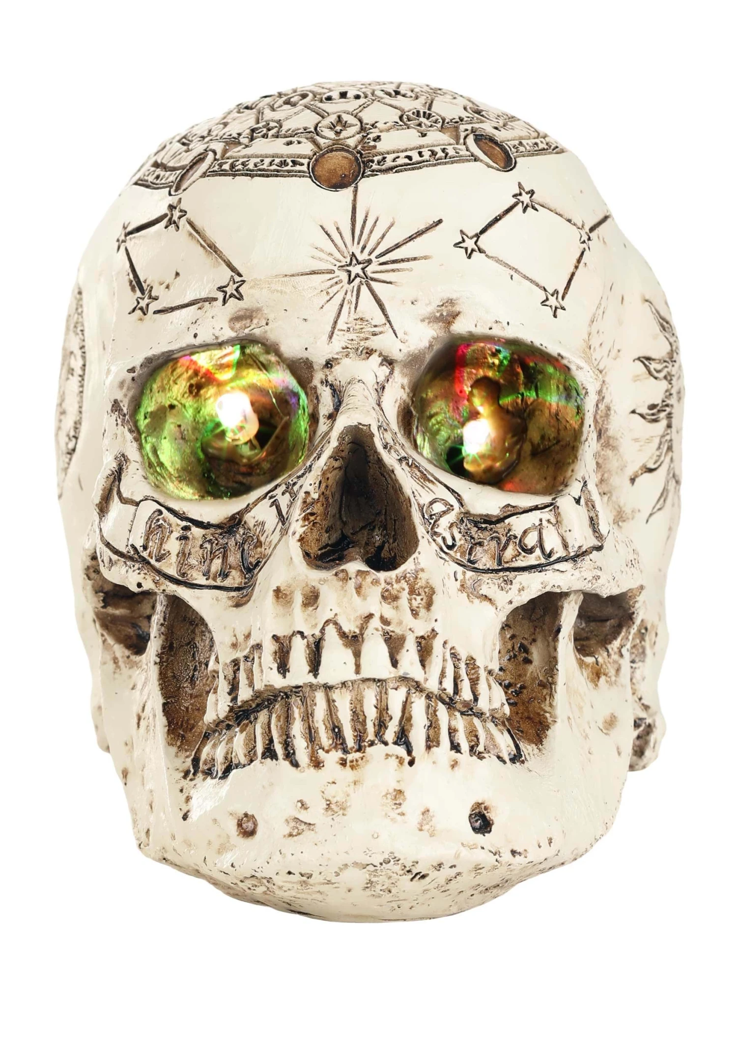 Set Of 2 Lighted 6-Inch Celestial Skulls Decoration 2 Set Of 2 Lighted 6-Inch Celestial Skulls Decoration - Image 2