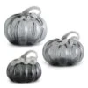Gray Glass Pumpkins Set Of 3