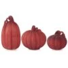 Set Of 3 Red Mercury LED Glass Pumpkins