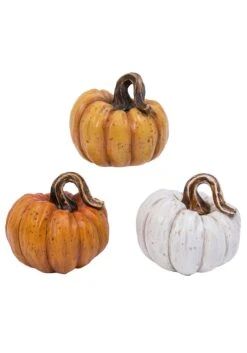4" Resin Pumpkins Set Of Three