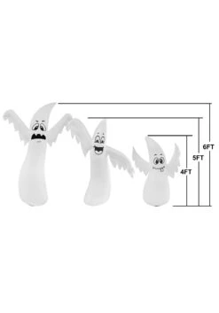 Set Of 3 Small, Medium, & Large Inflatable Halloween Ghosts Decoration 14 Set Of 3 Small, Medium, & Large Inflatable Halloween Ghosts Decoration -Halloween Decoration Store set of 3 small medium large inflatable ghosts prop alt 6