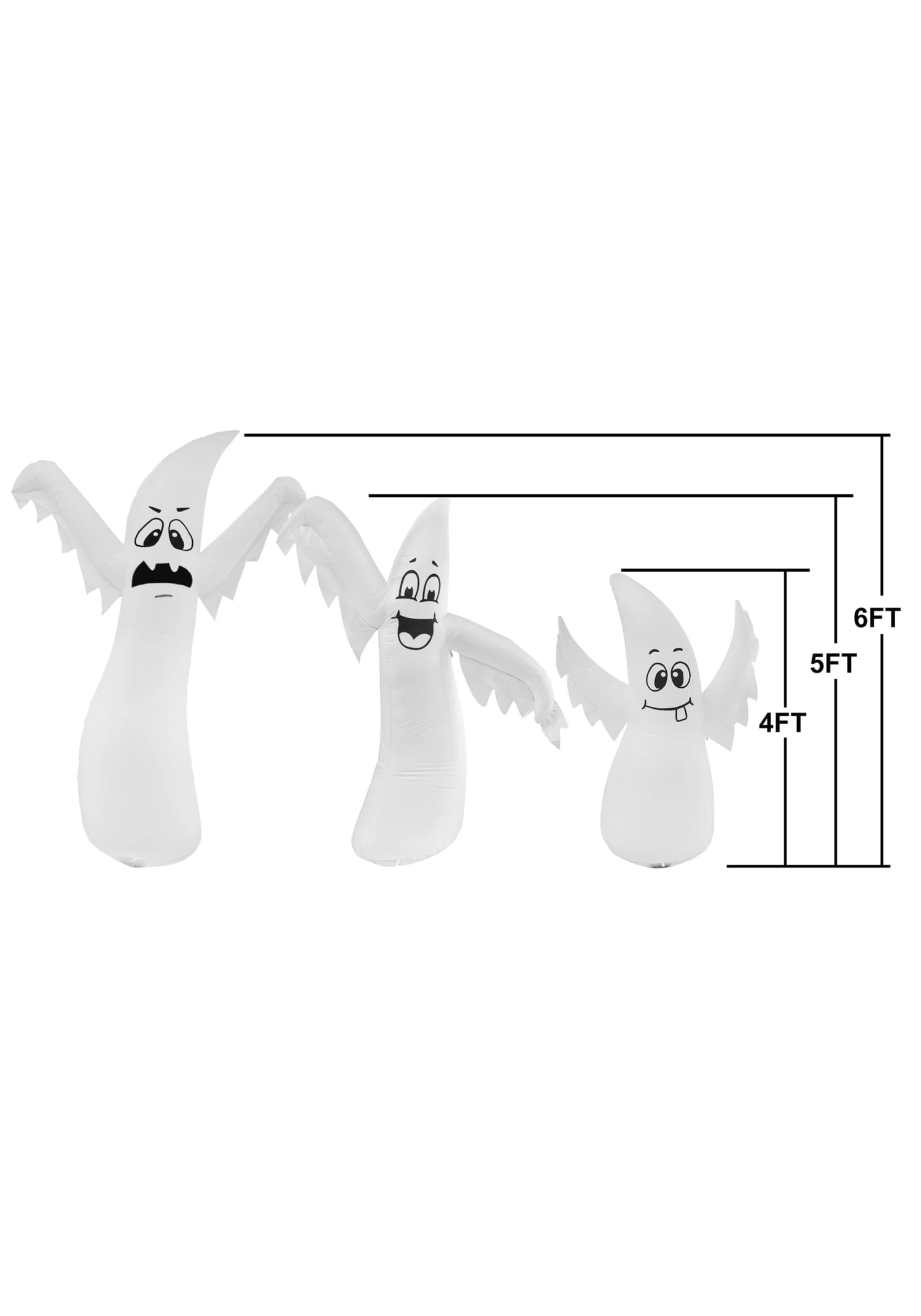 Set Of 3 Small, Medium, & Large Inflatable Halloween Ghosts Decoration 7 Set Of 3 Small, Medium, & Large Inflatable Halloween Ghosts Decoration - Image 7