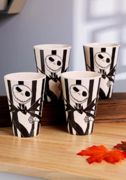 Set Of 4 Disney Nightmare Before Christmas Jack Striped Tumblers