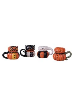 Set Of 4 Johanna Parker Ceramic Halloween Mugs