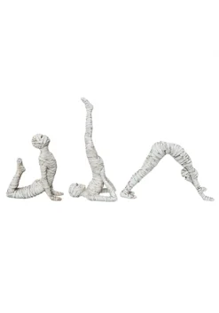 Set Of 3 Mummy Yoga Figurines Halloween Decorations