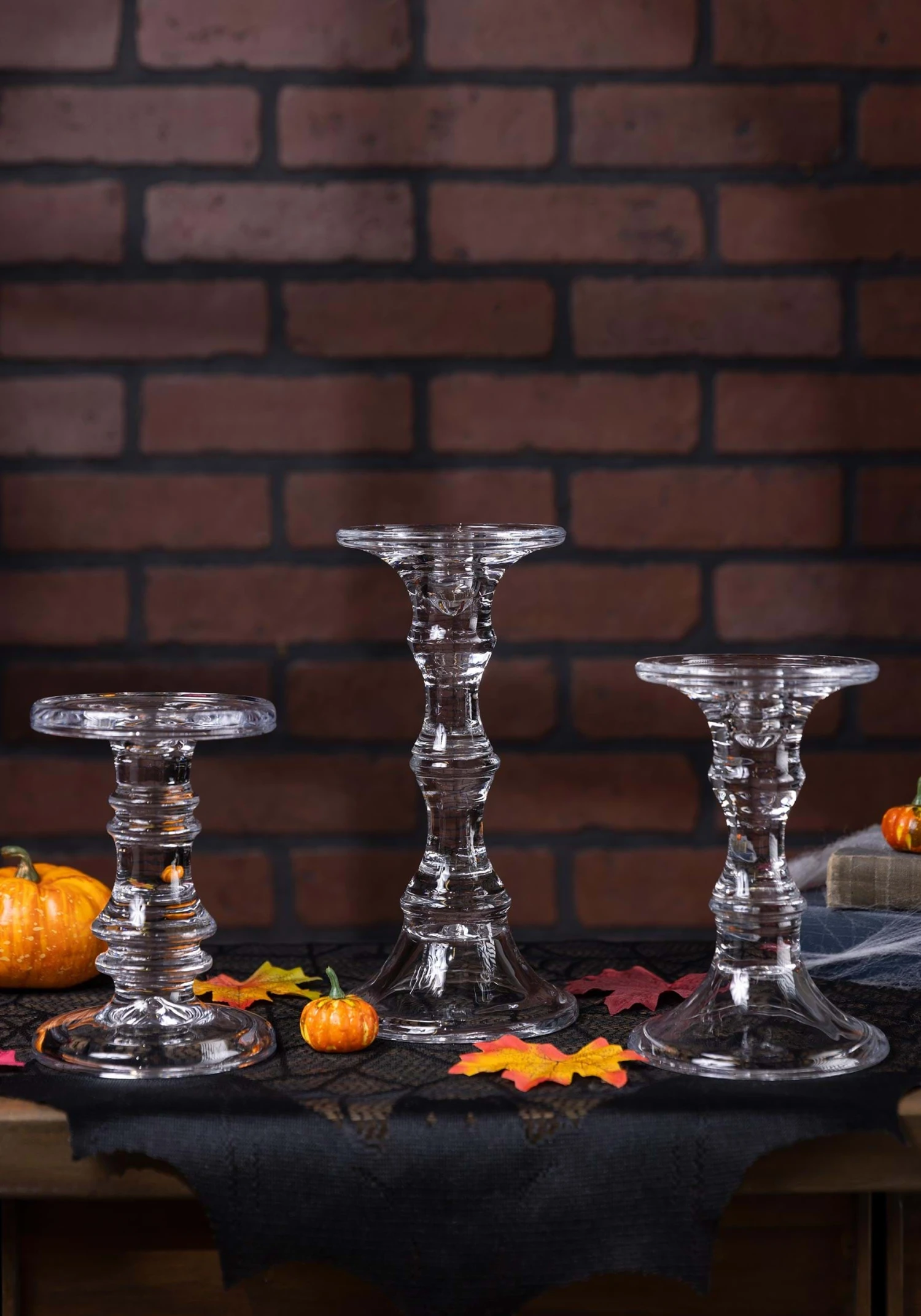 Pack Of 3 Short Glass Candleholders Decoration 6 Pack Of 3 Short Glass Candleholders Decoration - Image 6