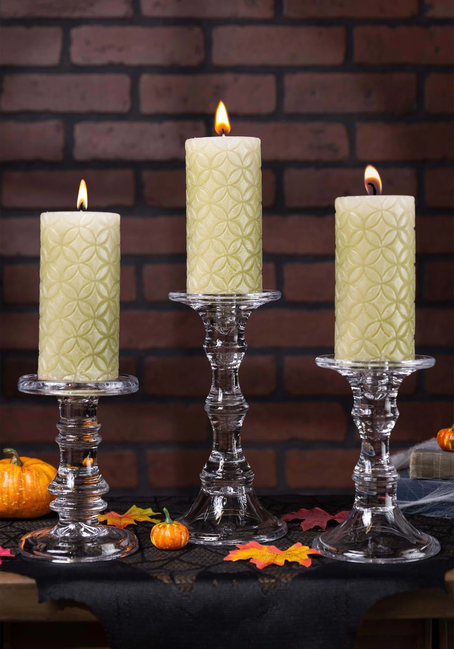 Pack Of 3 Short Glass Candleholders Decoration 8 Pack Of 3 Short Glass Candleholders Decoration - Image 8