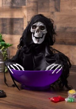 Animated Candy Bowl With Shaking Grim Reaper Decoration -Halloween Decoration Store shaking reaper candy bowl alt 3