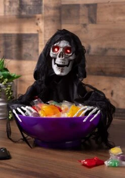 Animated Candy Bowl With Shaking Grim Reaper Decoration -Halloween Decoration Store shaking reaper candy bowl alt 5