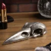 Raven Skull Silver Hand Mirror Decoration