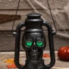 Silver Skull Lamp With 3 Color LED Light Up Eyes Decoration