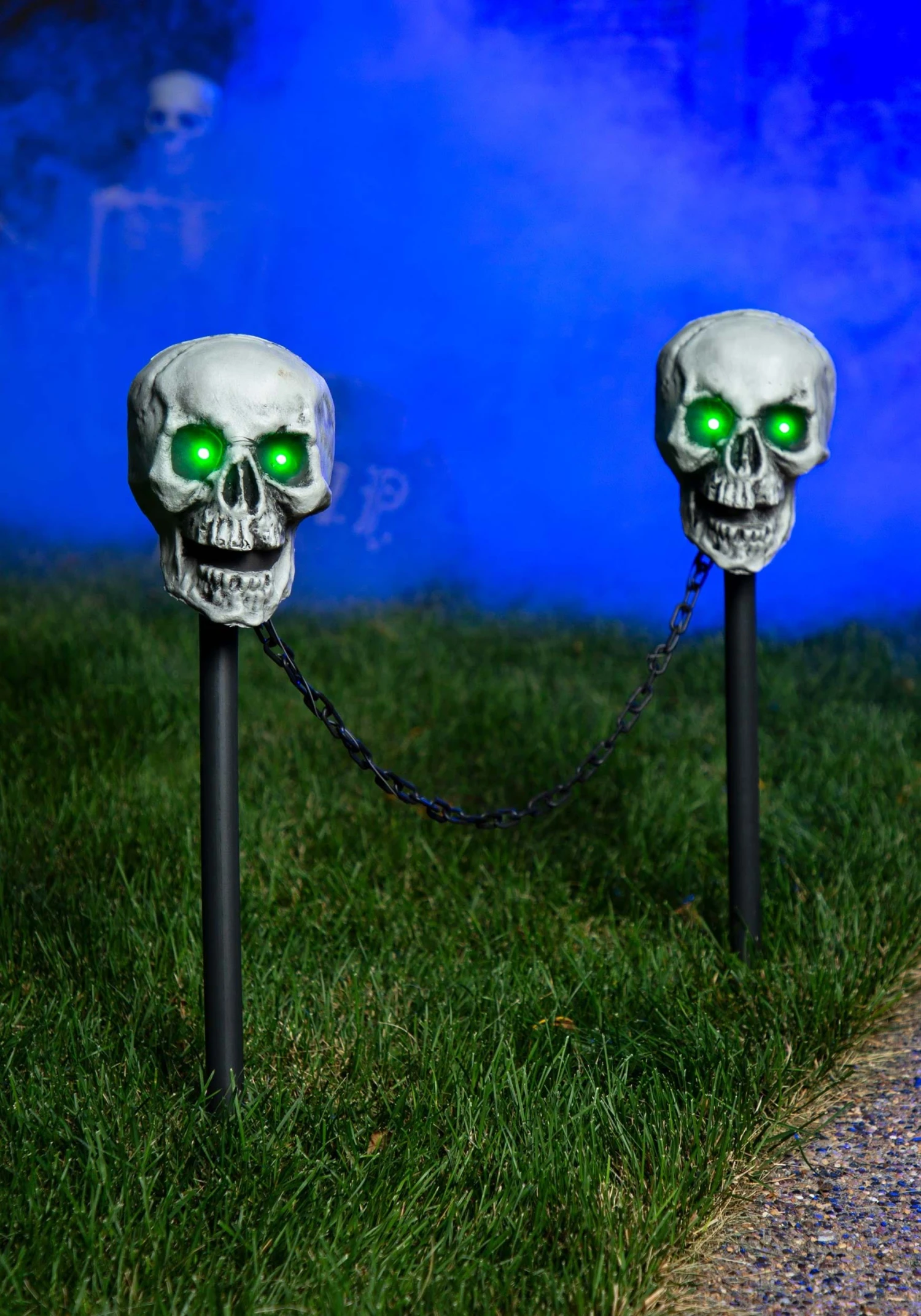 Set Of 4 Skull Pathway Lights Decoration 3 Set Of 4 Skull Pathway Lights Decoration - Image 3