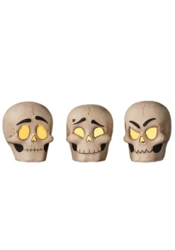 Set Of 3 Skully Head Luminaries Halloween Decoration