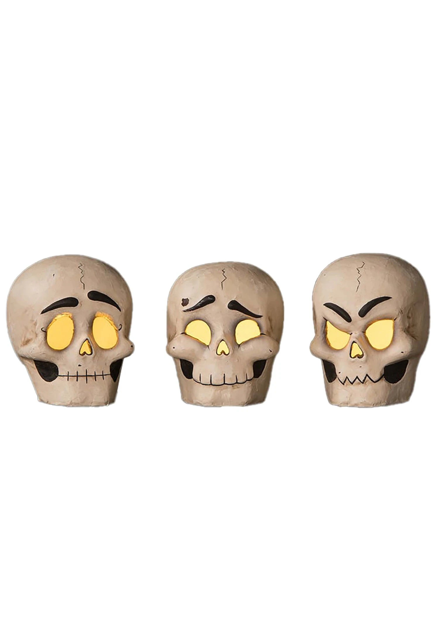 Set Of 3 Skully Head Luminaries Halloween Decoration 1 Set Of 3 Skully Head Luminaries Halloween Decoration