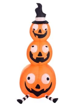 Jack-O-Lantern Stacked Inflatable Decoration -Halloween Decoration Store stacked jack o lantern inflatable decoration alt 2