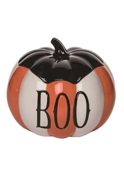 Striped Pumpkin Cookie Jar Container