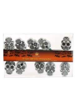 Kurt Adler Day Of The Dead Sugar Skull Light Set -Halloween Decoration Store sugar skull light set alt 2