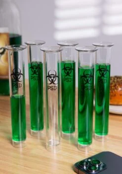 Set Of Six Test Tube Shot Glasses