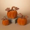 3 Fall Orange Pumpkins Decoration