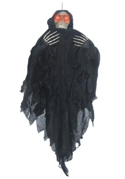 Hanging Light Up Black Reaper Halloween Decoration -Halloween Decoration Store tortured hanging lighted reaper alt 1