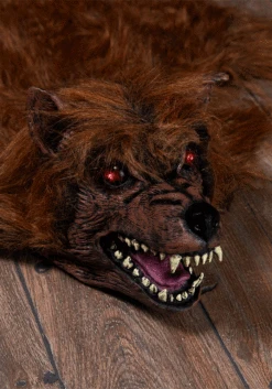 Werewolf Rug With Light And Sound Halloween Decoration -Halloween Decoration Store werewolf rug with light and sound alt 2