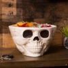Wide Skull Head Candy Bowl Decoration