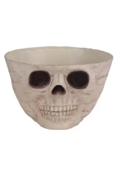 Wide Skull Head Candy Bowl Decoration -Halloween Decoration Store wide skull candy bowl alt 2