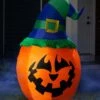 Witchy Jack O Lantern Inflatable Halloween Decoration